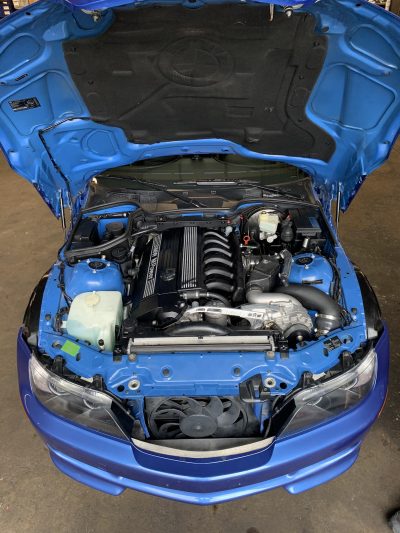 | Buckhead Imports BMW Z3 parked inside Buckhead Imports shop in Atlanta after performance upgrade